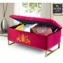 3 Seater Ottoman Storage Box With Embroidery-913