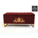 3 Seater Ottoman Storage Box With Embroidery-914
