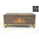 3 Seater Ottoman Storage Box With Embroidery-915