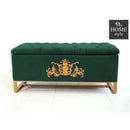 3 Seater Ottoman Storage Box With Embroidery-916