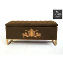 3 Seater Ottoman Storage Box With Embroidery-917