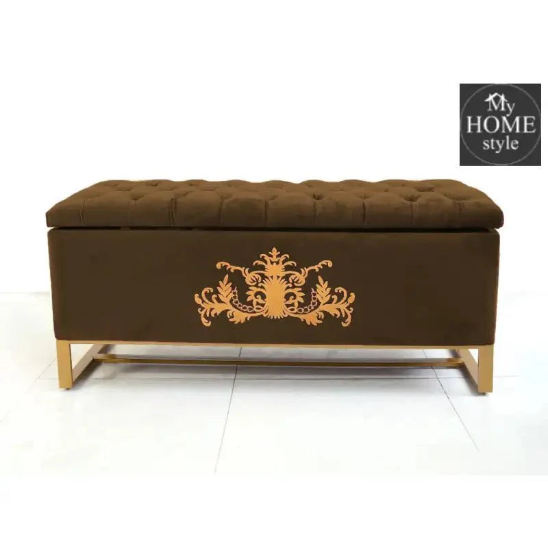 3 Seater Ottoman Storage Box With Embroidery-917