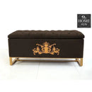 3 Seater Ottoman Storage Box With Embroidery-918