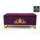 3 Seater Ottoman Storage Box With Embroidery-919