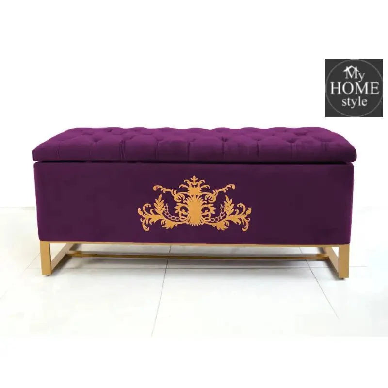 3 Seater Ottoman Storage Box With Embroidery-919