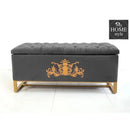 3 Seater Ottoman Storage Box With Embroidery-921