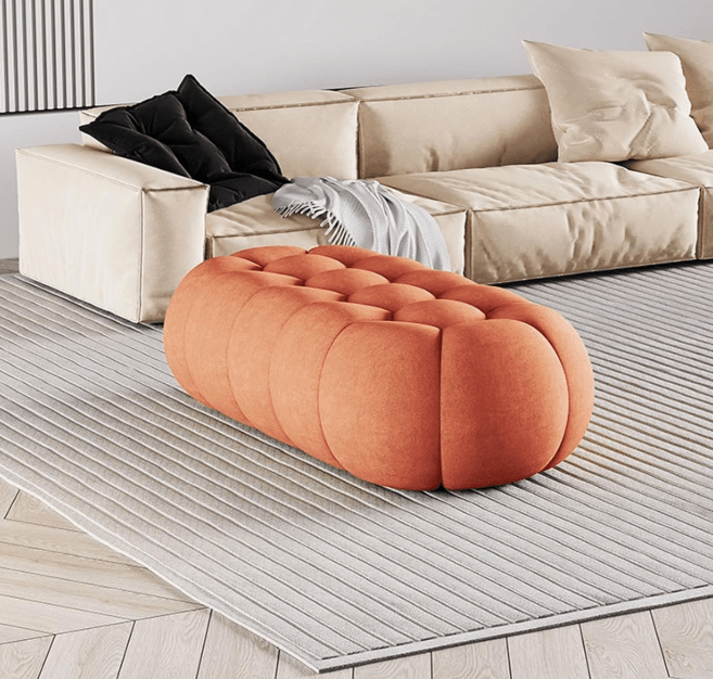 3 Seater Pouffe Velvet Luxury Stool- 1488