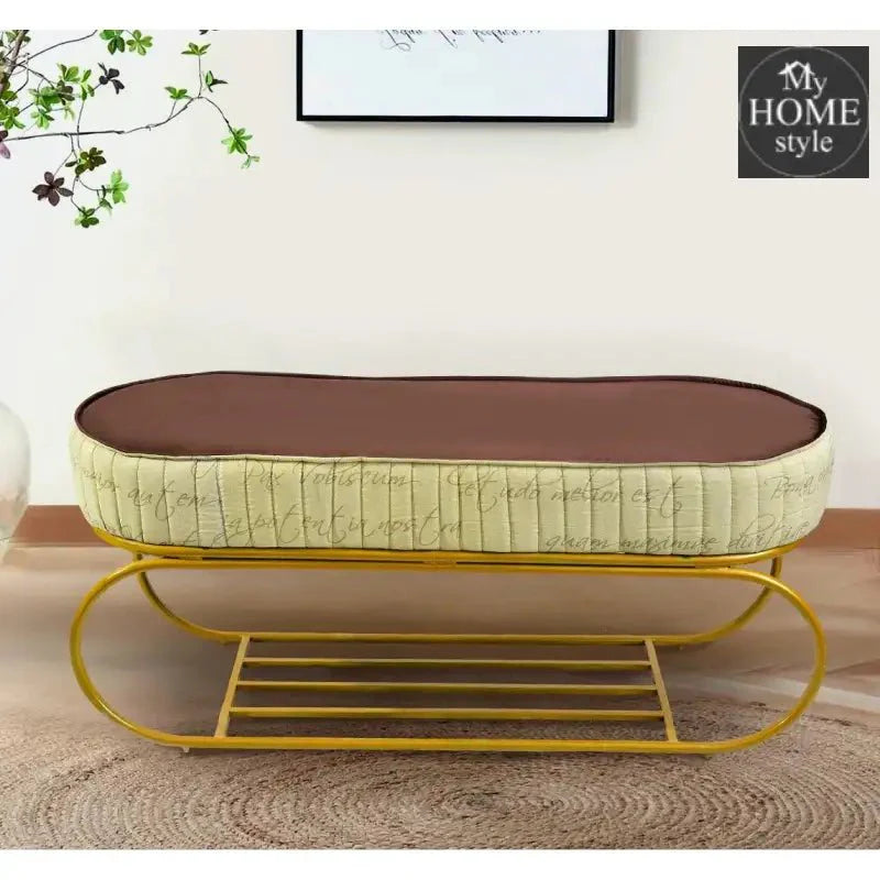 3 seater Printed Luxury Stool With Shoe Rack -1177