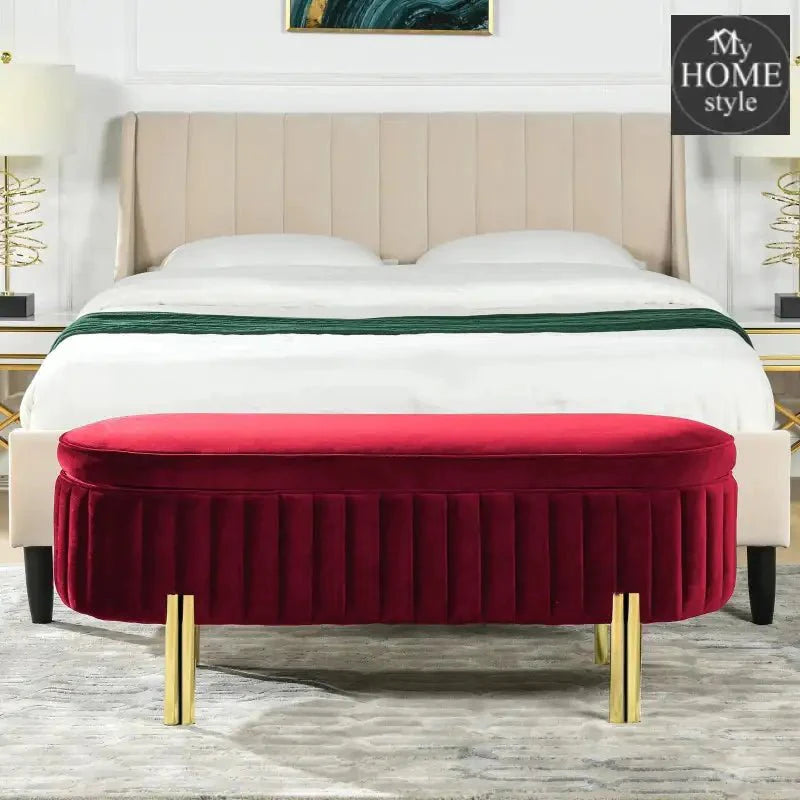 3 Seater Velvet Luxury Stool With Storage Space -1224