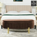 3 Seater Velvet Luxury Stool With Storage Space -1224