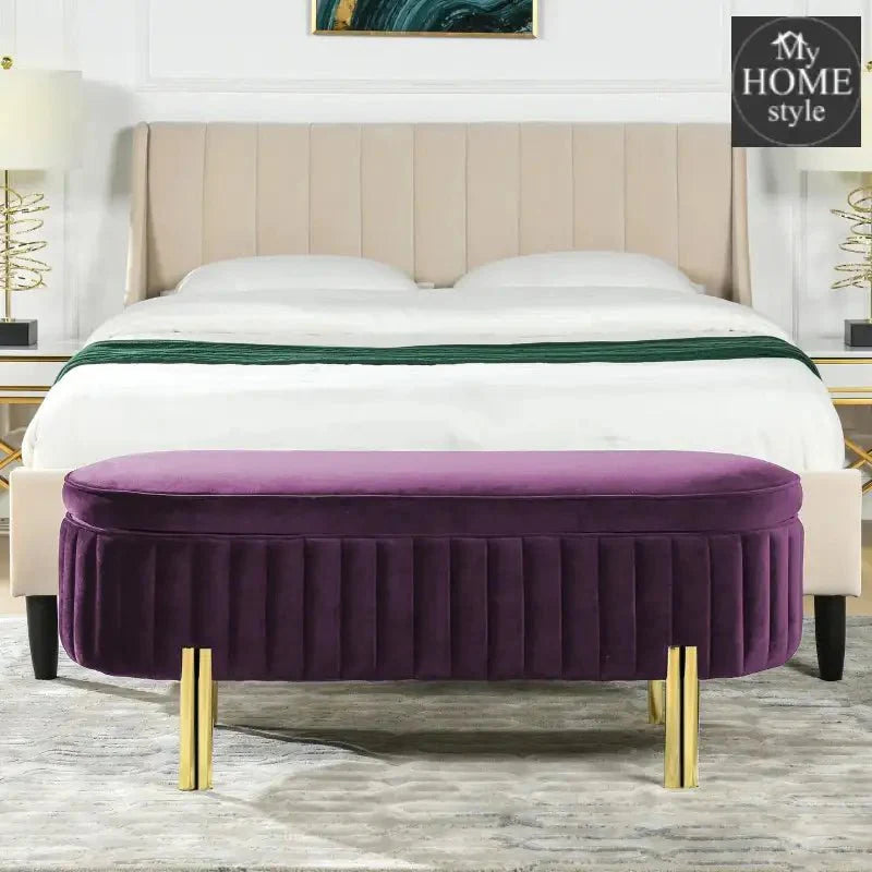 3 Seater Velvet Luxury Stool With Storage Space -1224