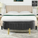 3 Seater Velvet Luxury Stool With Storage Space -1224