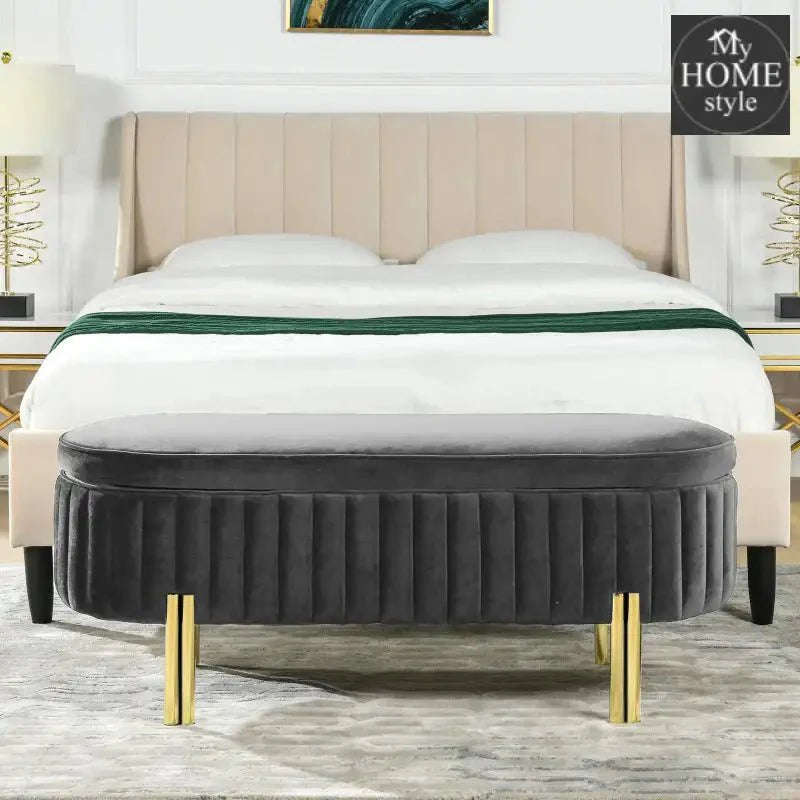 3 Seater Velvet Luxury Stool With Storage Space -1224