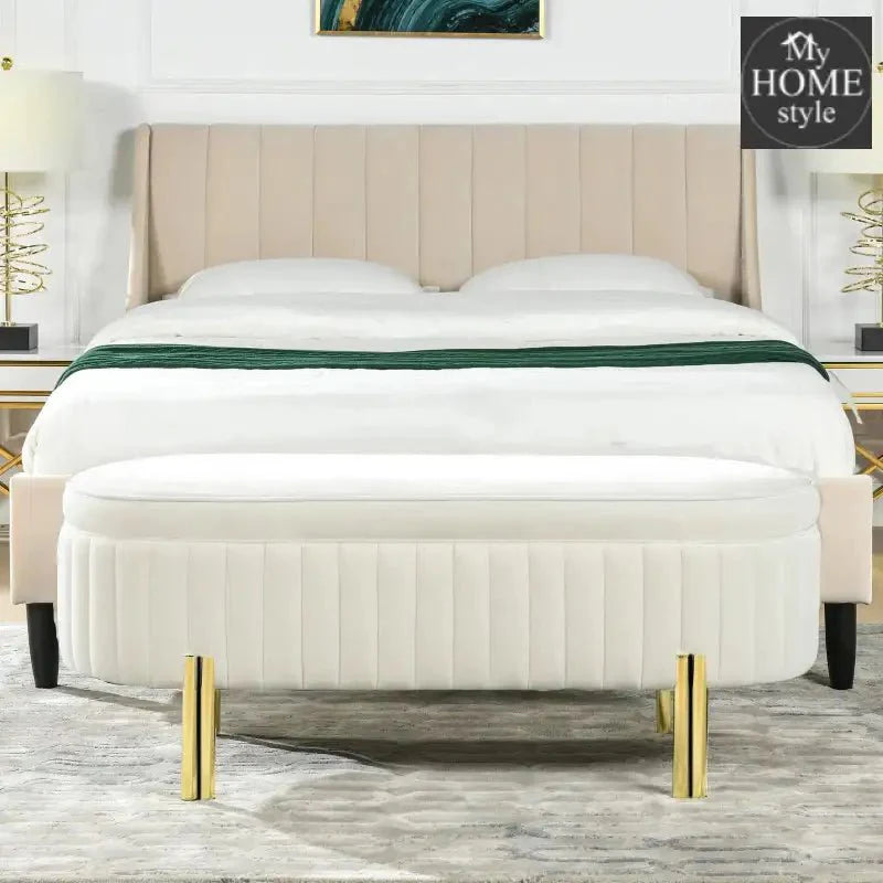 3 Seater Velvet Luxury Stool With Storage Space -1224