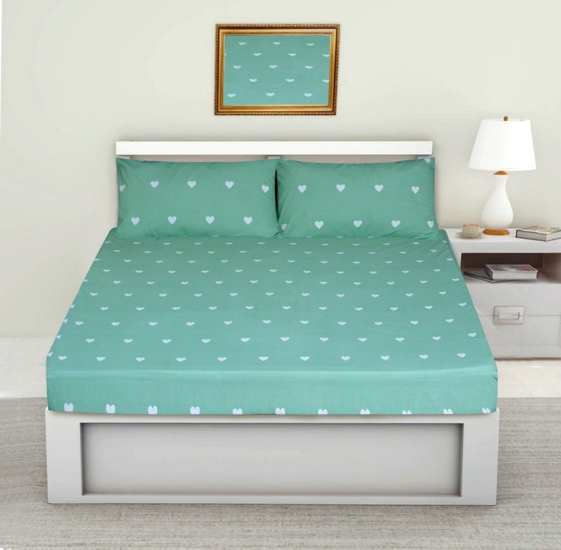 3PCS Printed Fitted Sheet with pillow Covers - 1172