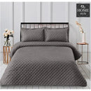 3Pcs Pure Luxury Bedspread Grey