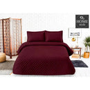 3Pcs Pure Luxury Bedspread Maroon