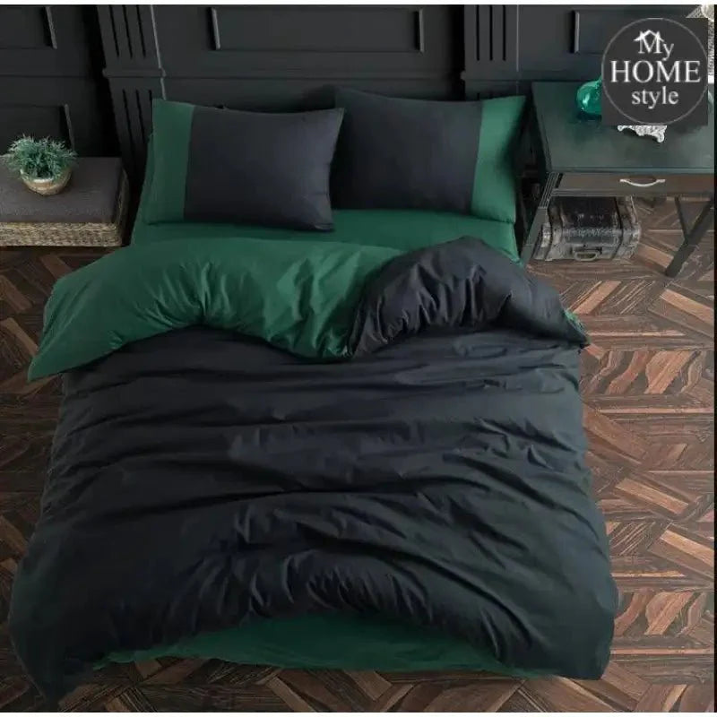 4 Pc's Black & Green Duvet Set