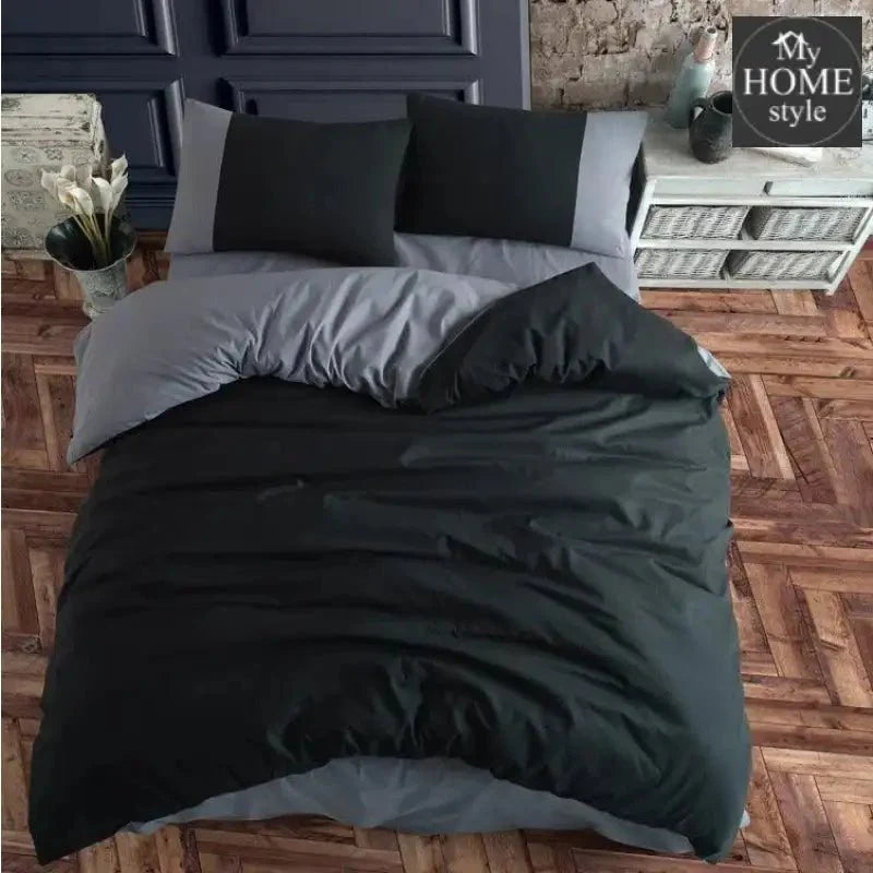 4 Pc's Black & Grey Duvet Set