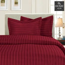 4 Pcs Luxury Maroon Satin Stripe Duvet Set