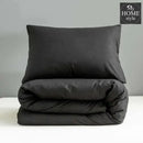 4 Pcs Sateen Duvet Set Black