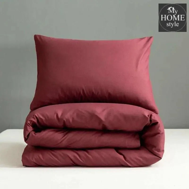 4 Pcs Sateen Duvet Set Maroon