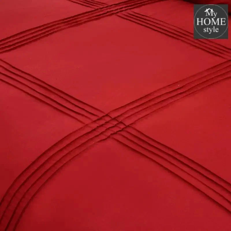 5 Pcs Baratta Pleated Duvet Set Red