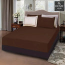 5 PCs Baratta Stitched Fitted Sheet Set Brown