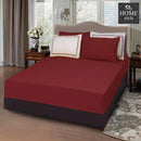 5 PCs Baratta Stitched Fitted Sheet Set Maroon