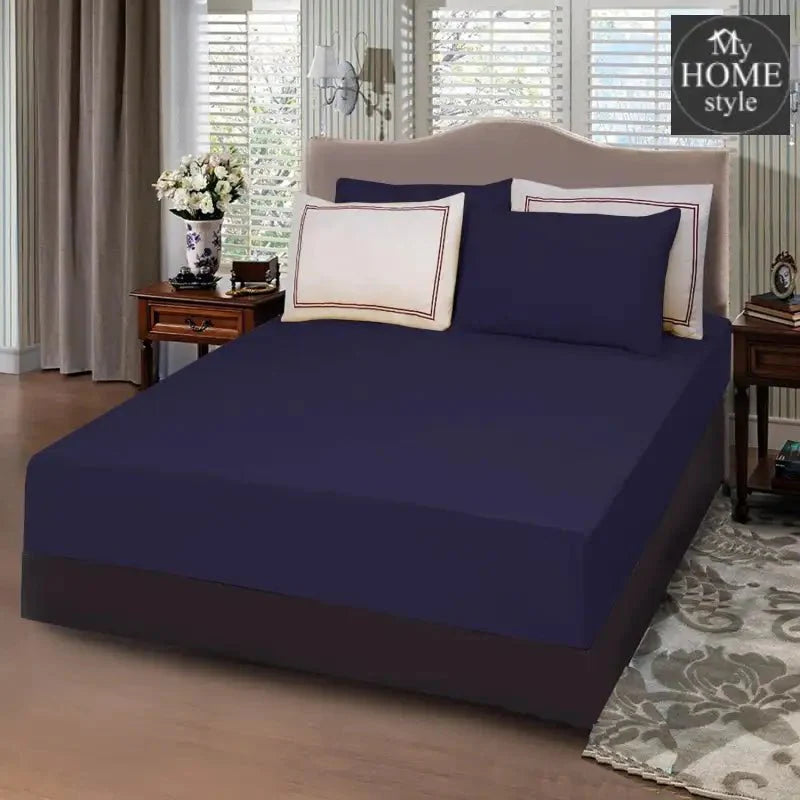 5 PCs Baratta Stitched Fitted Sheet Set Navy