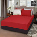 5 PCs Baratta Stitched Fitted Sheet Set Red