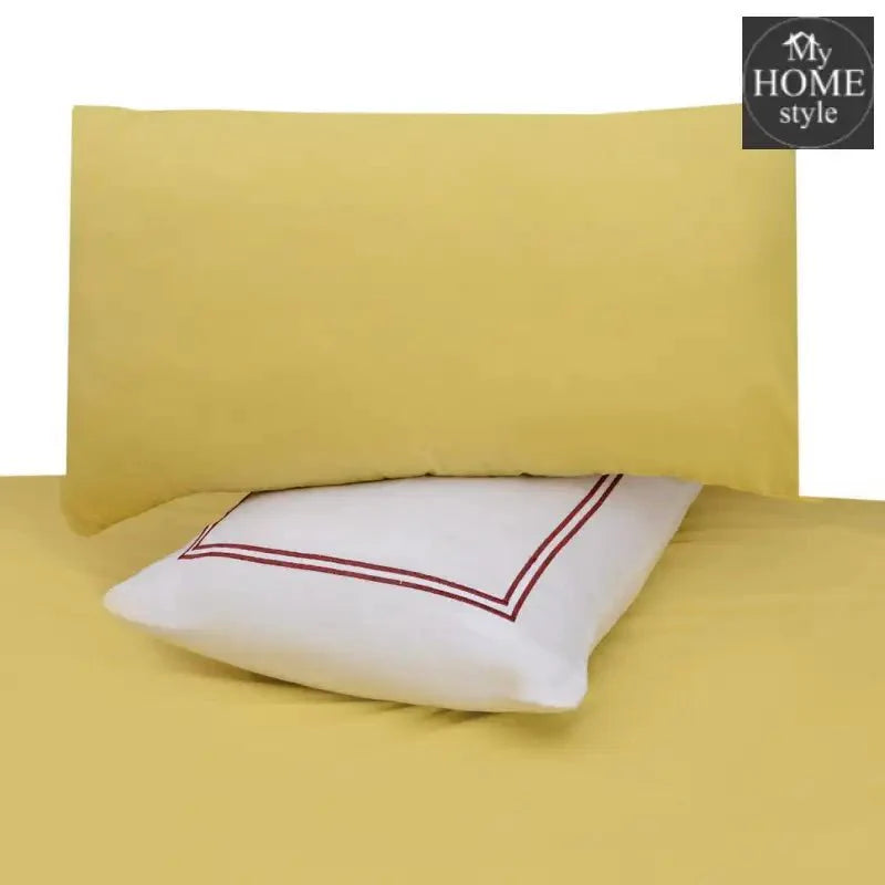 5 PCs Baratta Stitched Fitted Sheet Set Yellow