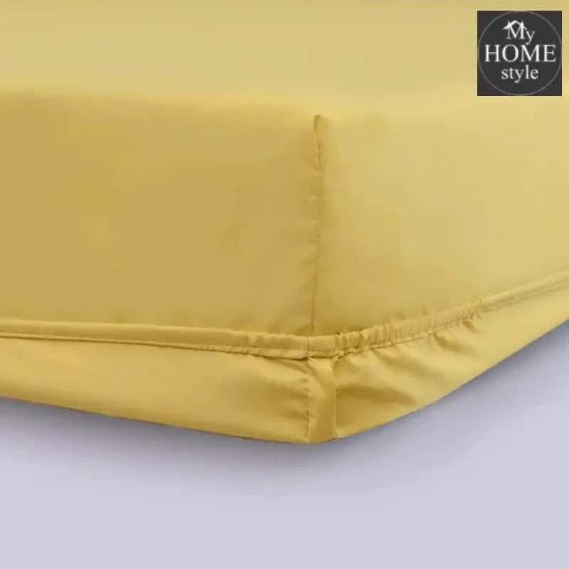 5 PCs Baratta Stitched Fitted Sheet Set Yellow