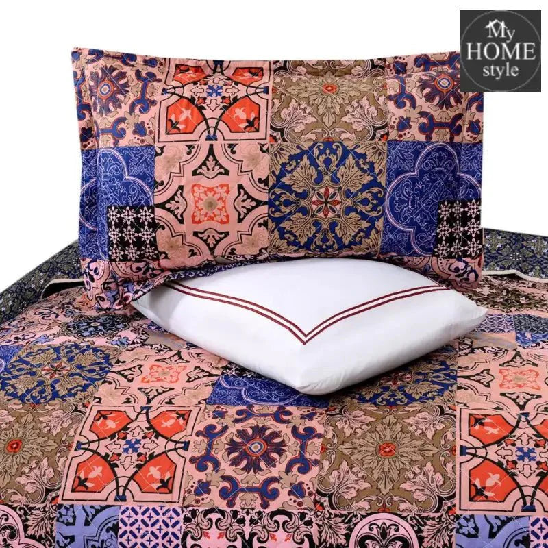 5 Pcs Quilted Printed Bedspread set MHS-10