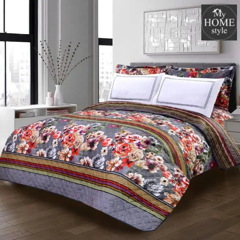 5 Pcs Quilted Printed Bedspread set MHS-13