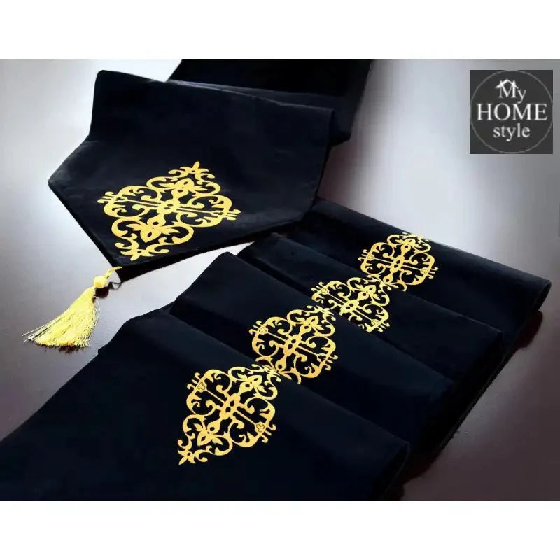 5 Pc's Velvet Embroidered Table Runner Set