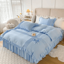 6 Pcs Elegant Ruffled Pleated Duvet Set - 1244