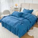 6 Pcs Elegant Ruffled Pleated Duvet Set - 1244