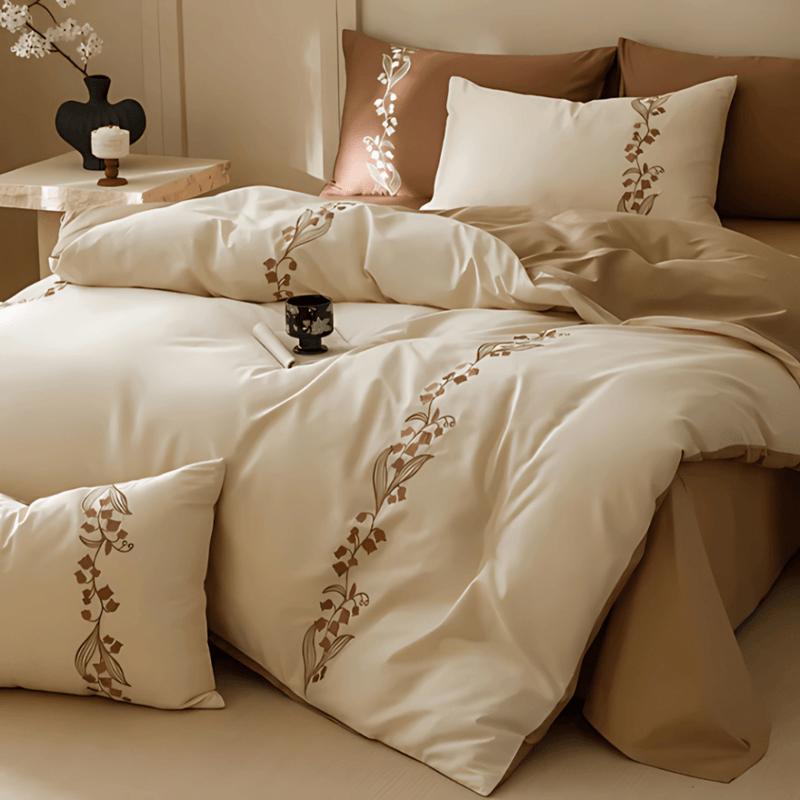 6 PCS EMBROIDERED DUVET SET - 1273