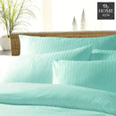 6 Pcs Luxury Aqua Satin Stripe Duvet Set