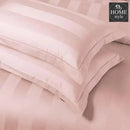 6 Pcs Luxury Baby Pink Satin Stripe Duvet Set