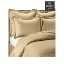 6 Pcs Luxury Beige Satin Stripe Duvet Set