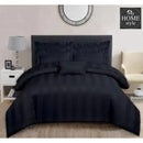 6 Pcs Luxury Black Satin Stripe Duvet Set