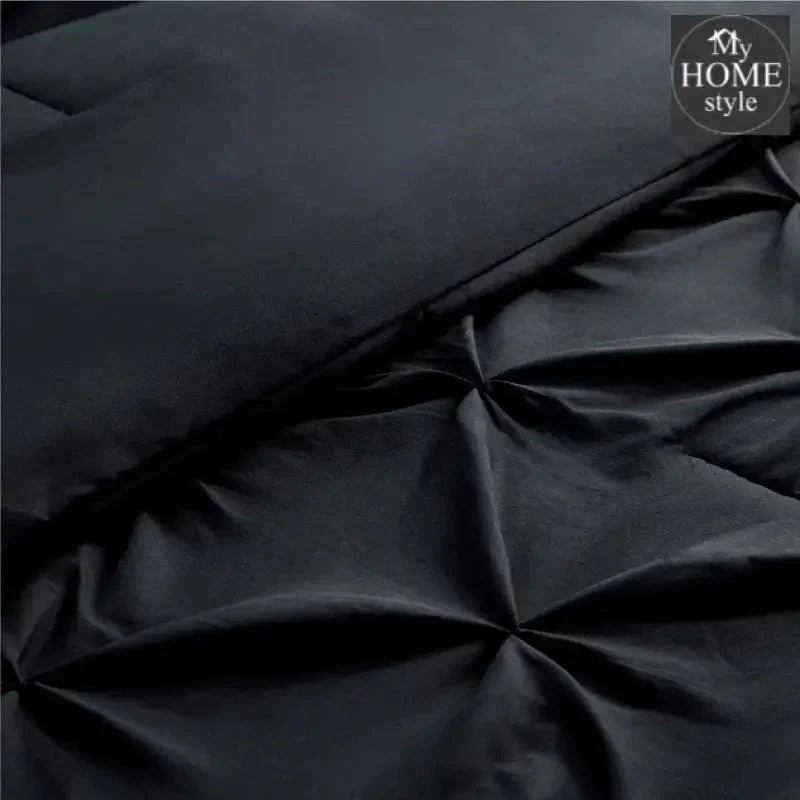 6 Pc's Luxury Diamond Pintuck Bedspread Light Filled Black
