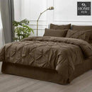 6 Pc's Luxury Diamond Pintuck Bedspread Light Filled Brown