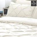 6 Pc's Luxury Diamond Pintuck Bedspread Light Filled Cream
