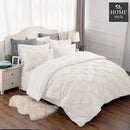 6 Pc's Luxury Diamond Pintuck Bedspread Light Filled Cream