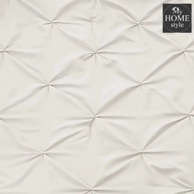 6 Pc's Luxury Diamond Pintuck Bedspread Light Filled Cream