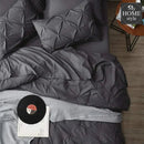6 Pc's Luxury Diamond Pintuck Bedspread Light Filled Grey