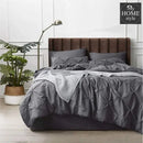 6 Pc's Luxury Diamond Pintuck Bedspread Light Filled Grey